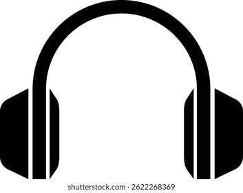 Saubere Vektorgrafik des Kopfhörer-Symbol Silhouette in schwarz.