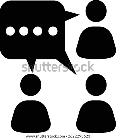 Clean vector illustration of Internal communication symbol silhouette in black.