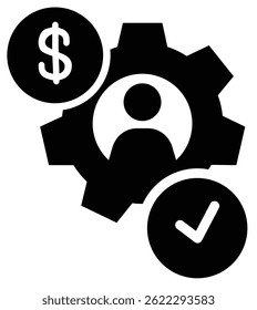 Ilustración vectorial limpia de la silueta de la administración en negro.
