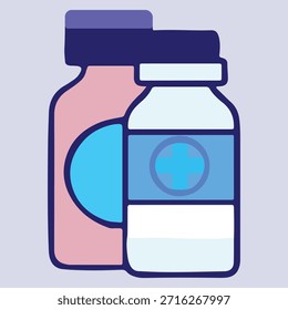 Ilustração vetorial limpa de uma caixa de medicamentos com design de embalagem médica simples, adequado para cuidados de saúde, farmácia, hospital, clínica e uso de marca farmacêutica.