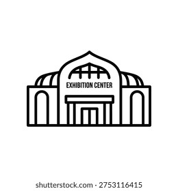 Clean vector illustration of a modern exhibition center logo with minimalist design, ideal for business, events, and branding projects.