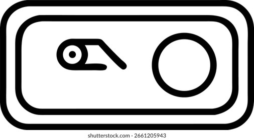 A clean vector illustration of an on off toggle switch button ideal for user interface and graphic designs