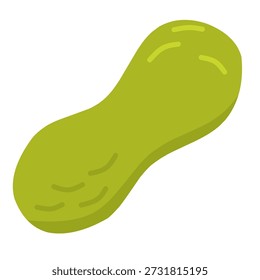 A clean vector illustration of a peanut with smooth organic shapes and earthy tones, designed in a minimalist style on a white background, suitable for food, agriculture, or branding themes.