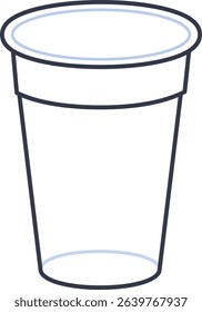 Clean vector illustration of a plastic takeout drink cup, suitable for cafe and beverage-related designs.