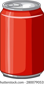 A clean vector illustration of a red soda can with metallic highlights and ring-pull