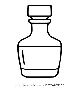 Limpie la Ilustración vectorial de una botella simple con una tapa y área de la etiqueta
