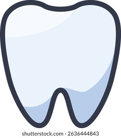 Clean vector illustration of a single tooth. Suitable for dental care and health-related content