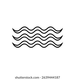 Clean vector illustration of stylized wave water design on a white background. Perfect for beach, surf, ocean themes, and modern branding or icon use. Ideal for digital, print, and decorative.