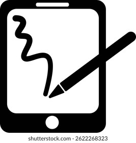 Ilustración vectorial limpia de la silueta del símbolo de la tableta en negro.