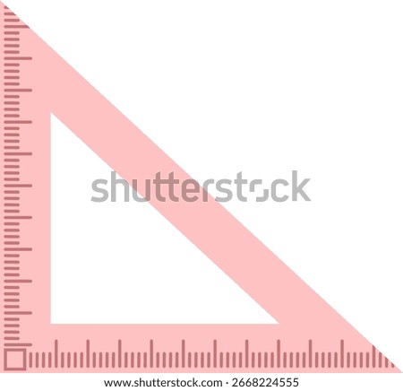 Clean vector illustration of a triangle ruler, perfect for math, geometry, drafting, engineering, school projects, and educational design templates.