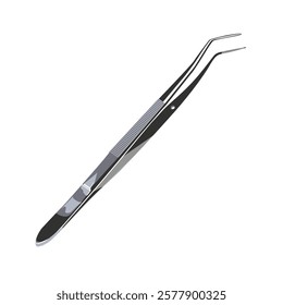 A clean vector illustration of tweezers with a polished metallic finish and sleek, minimalist design, perfect for medical, dental, or healthcare-related visuals.