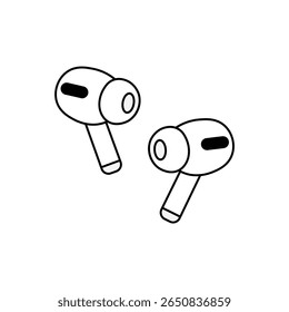 Clean vector illustration of wireless earbuds airpods, perfect for tech-related designs or audio themes.