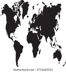 Ilustración vectorial limpia de un mapa mundial
