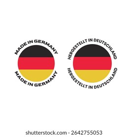 Clean Vector Label “Made in Germany” with Flag Icon