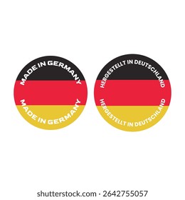 Clean Vector Label “Made in Germany” with Flag Icon