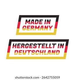 Clean Vector Label “Made in Germany” with Flag Icon