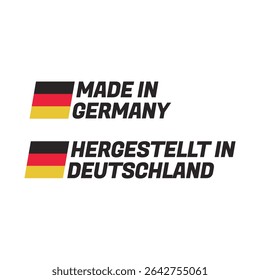 Clean Vector Label “Made in Germany” with Flag Icon