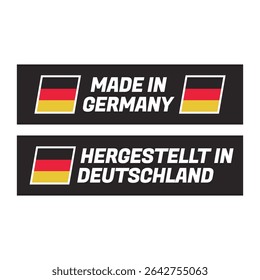 Clean Vector Label “Made in Germany” with Flag Icon