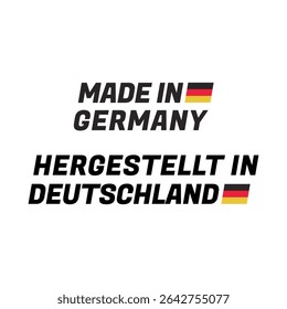 Clean Vector Label “Made in Germany” with Flag Icon
