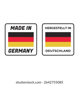 Clean Vector Label “Made in Germany” with Flag Icon