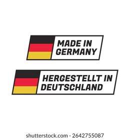 Clean Vector Label “Made in Germany” with Flag Icon