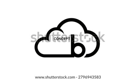 Clean vector logo featuring a cloud shape combined with a lowercase letter b, ideal for technology, storage, or creative branding concepts.