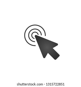 Clean vector modern cursor symbol icon with click. Vector illustration isolated