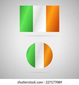 Clean vector modern rectangle and circle flag of Ireland