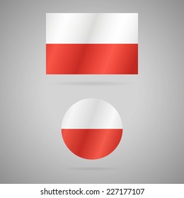 Clean vector modern rectangle and circle flag of Poland