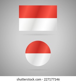Clean vector modern rectangle and circle flag of Monaco