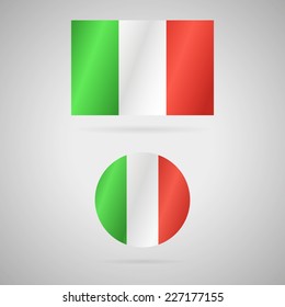 Clean vector modern rectangle and circle flag of Italy