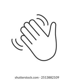 Clean vector outline of a high five gesture, symbolizing celebration or agreement.