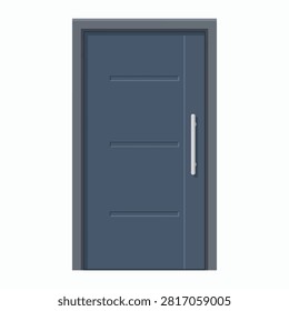 Clean vector rendering of a contemporary single door. Ideal for architectural concepts or entryways.