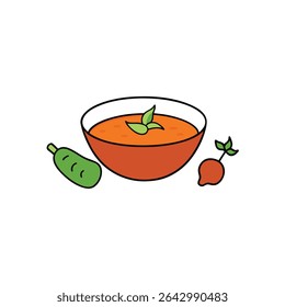 a clean vector representation of vegetable soup