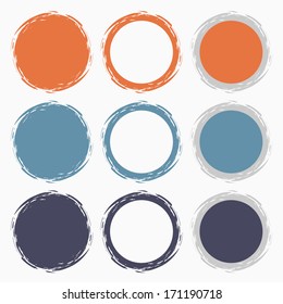 Clean vector retro pastel color set of brush smudges