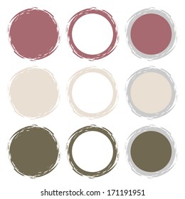 Clean vector retro pastel color set of brush smudges