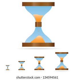 Clean vector sandglass icon with shadows in eps 10