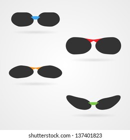 Clean vector set of simple sunglasses