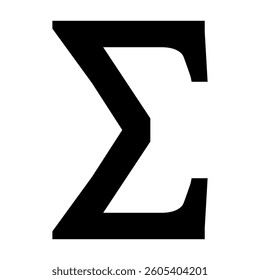 Clean vector Sigma letter icon bold Greek symbol on white