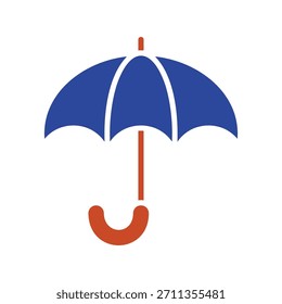Una silueta de Vector limpio de un paraguas abierto, que simboliza el Clima lluvioso, la protección y la seguridad. Este ícono es perfecto para App de Clima, diseños de temporada y proyectos relacionados con viajes.