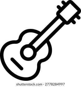 Clean vector a small acoustic guitar presented on a transparent background for versatile graphic applications and advertising.