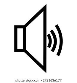 Icono de altavoz de Vector limpio con ondas de sonido, ideal para controles de medios, indicadores de volumen, App y diseño de interfaz de usuario.