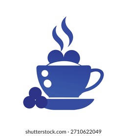Una taza de té de Vector limpia con arándanos