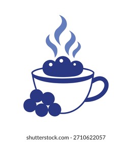 Una taza de té de Vector limpia con arándanos