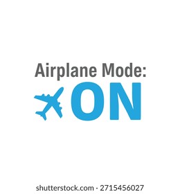 Un diseño de camiseta de tipografía de Vector limpio con la frase 'Modo avión: ON' con un ícono de avión, adecuado para la impresión de camisetas y el diseño de ropa.