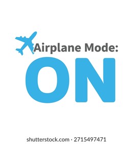 Un diseño de camiseta de tipografía de Vector limpio con la frase 'Modo avión: ON' con un ícono de avión, perfecto para imprimir camisetas y diseñar prendas de vestir.