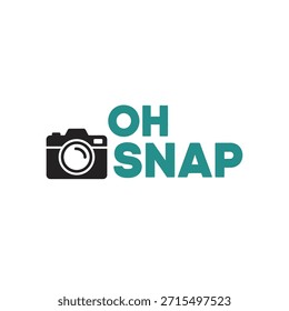 A clean vector typography t-shirt design featuring the phrase 'Oh Snap' with a camera icon, perfect for t-shirt printing and apparel design.