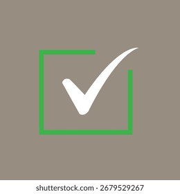 Um gráfico limpo e versátil com um símbolo de marca de verificação universalmente reconhecido. Este projeto é ideal para indicar conclusão, aprovação ou correção em vários aplicativos.