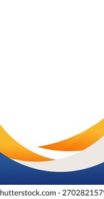 Clean Vertical Banner with Blue and Orange Waves