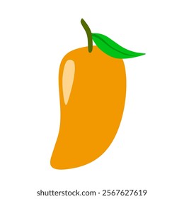clean and vibrant mango vector illustration showcasing a smooth design of the fruit with a leaf